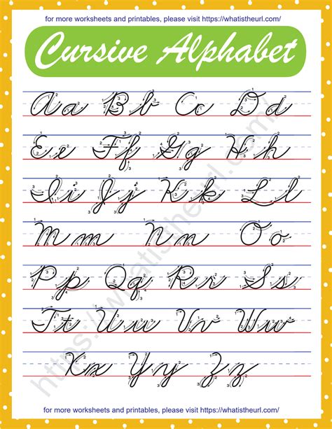 Cursive Alphabet Chart Printable Benefits