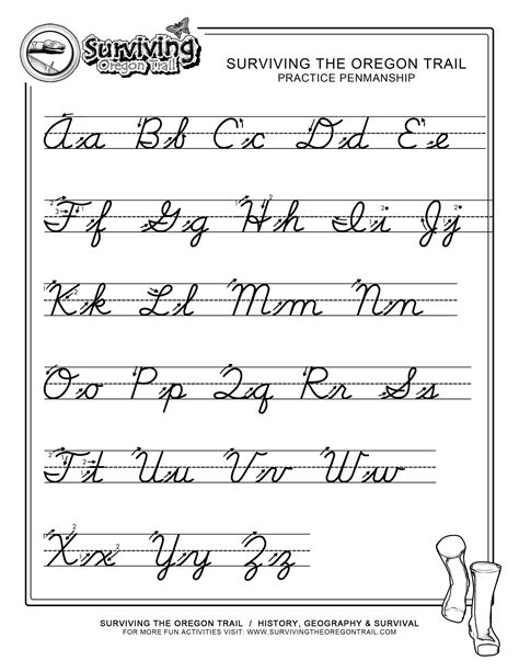 Cursive letter worksheets for kids