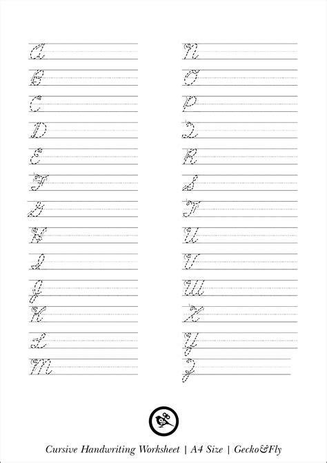 Cursive Letters Exercises