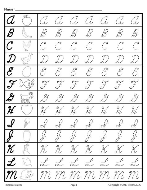 Cursive Letters Tracing Sheets