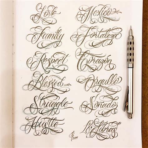 Cursive tattoo lettering