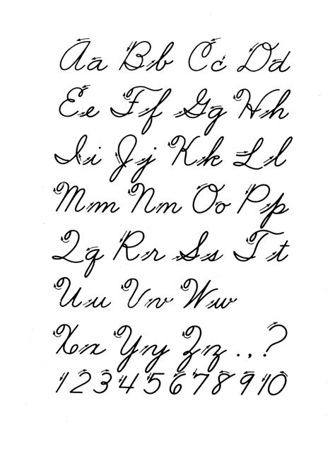 Types of free printable cursive letter templates