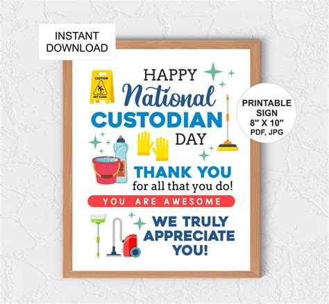 Custodian Appreciation Day Printable Templates