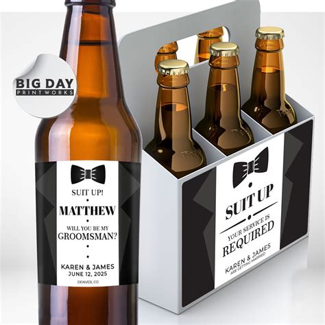 Custom beer labels on bottles