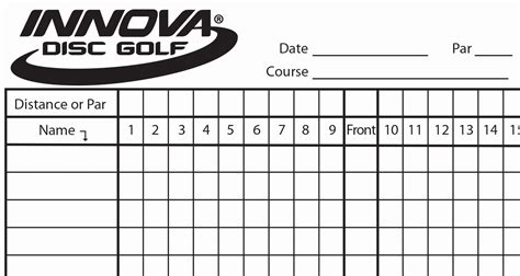 Custom Disc Golf Scorecard Template Example