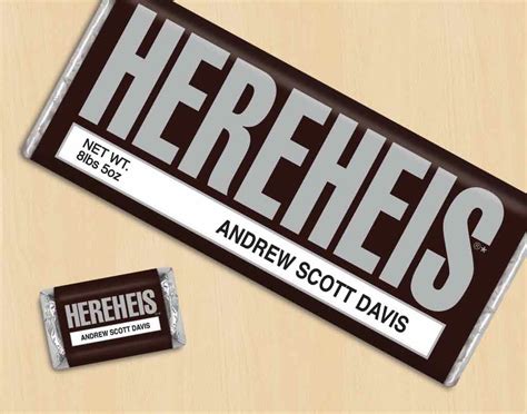 Custom Hershey Bar Wrappers Template