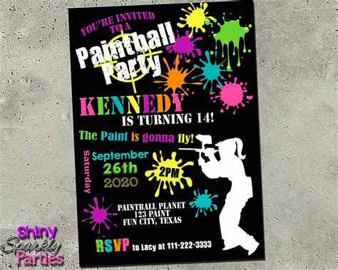 Custom paintball invitation