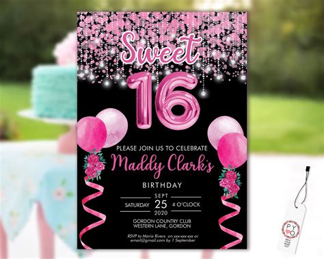 Customizable 16th Birthday Invitations