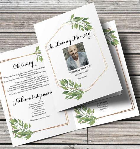 Customizable Funeral Program Templates