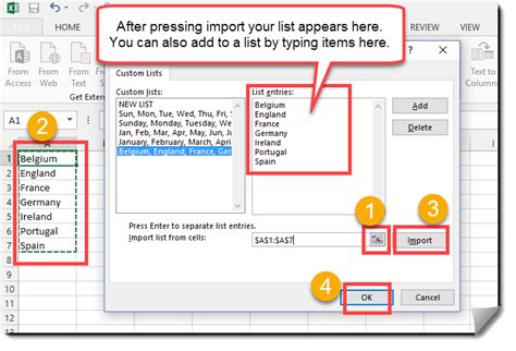 Description of Customizable Lists