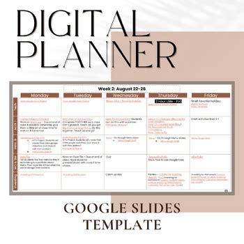 Customizable planner in Google Slides