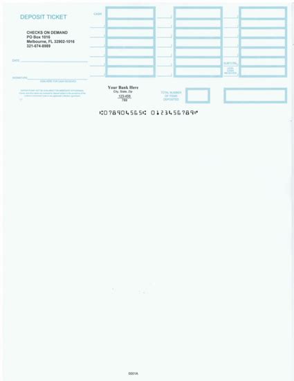 Customizable QuickBooks Deposit Slip