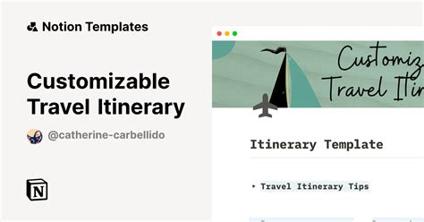 Customizable trip itinerary template