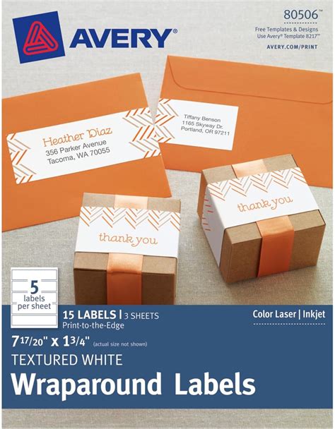 Customization options for wrap around address label templates