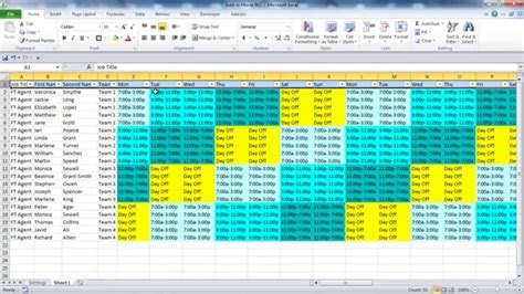 Customize 12 Hour Shift Schedule Excel Template