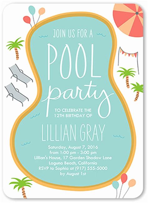 Customize Pool Party Invitation Templates Word