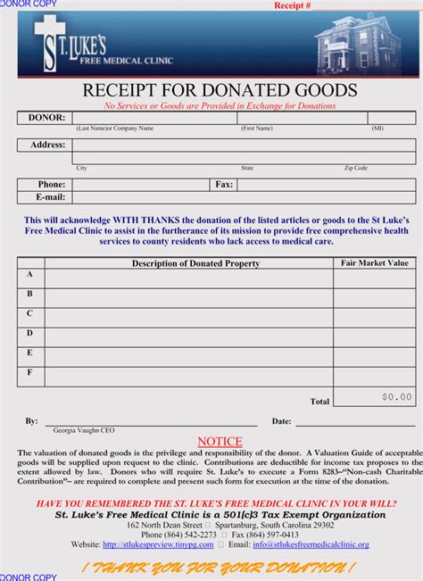 Customized church donation templates