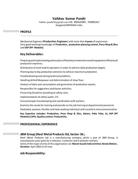 Customized resume