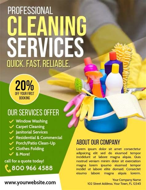 Customizing a cleaning company flyers template