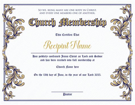 Customizing Church Membership Template