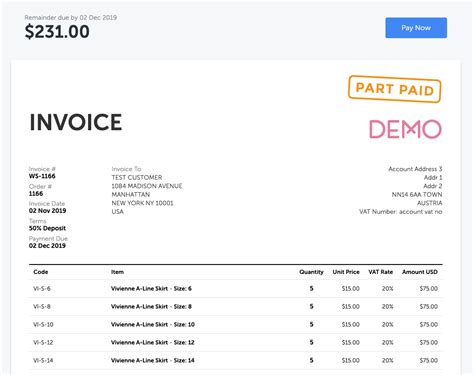 Customizing Deposit Invoice Template