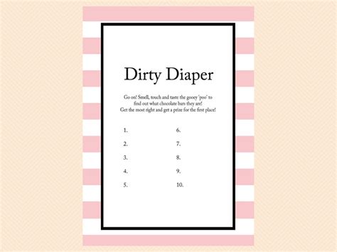 Customizing Dirty Diaper Game Template