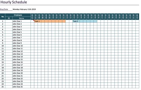 Customizing Excel Weekly Hourly Schedule Template