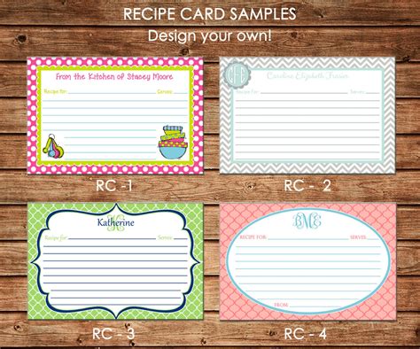 Customizing Editable Recipe Card Templates