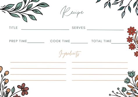 Customizing Recipe Card Templates