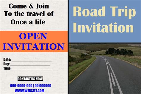 Customizing Road Trip Invitation Template