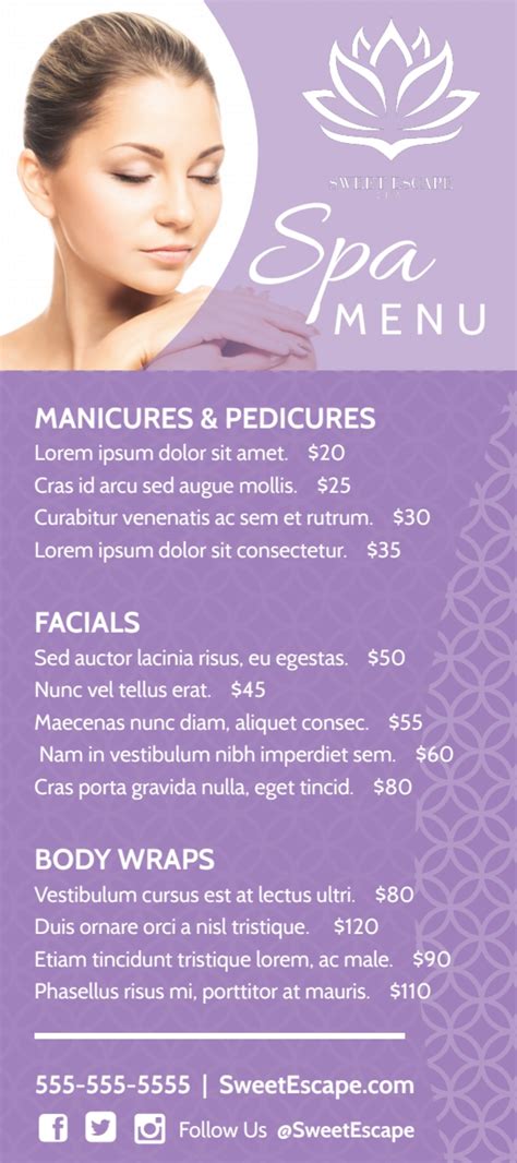 Customizing Esthetician Spa Menu