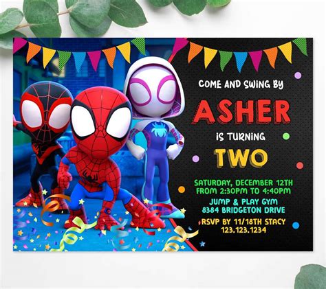 Customizing Spidey Friends Invitation