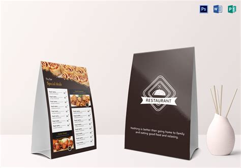 Customizing Table Tent Menu Template