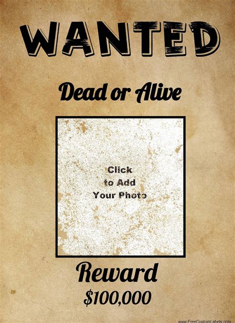 Customizing Wanted Poster Template