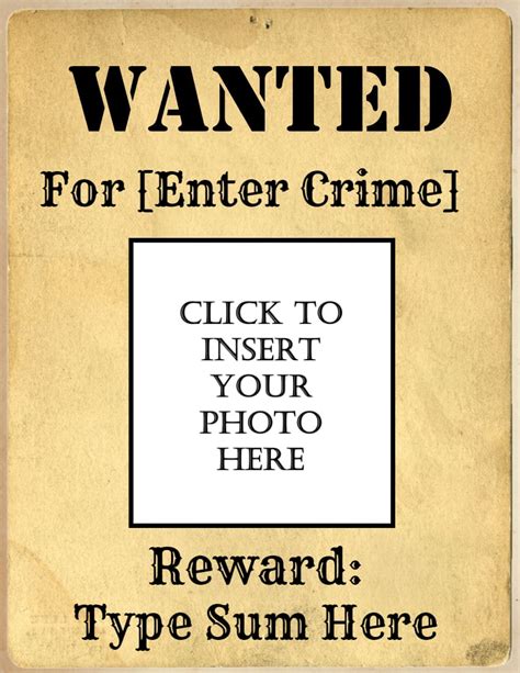 Customizing Wanted Poster