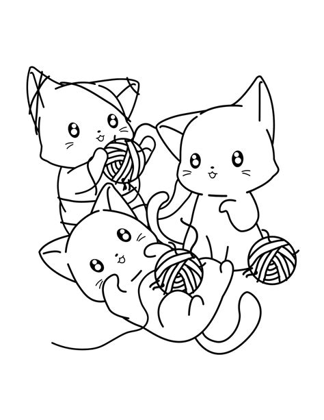 Cute cat coloring page 3