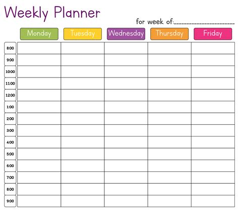 Cute Hourly Planner Printable Template