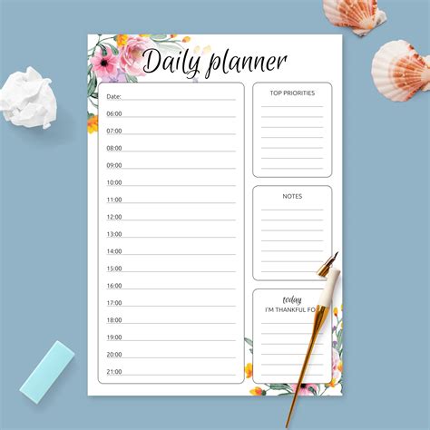 Cute Hourly Planner Printable Template