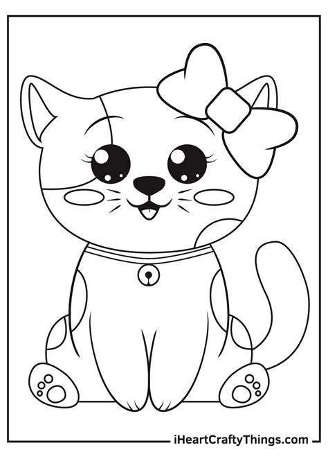 Cute kitten coloring pages