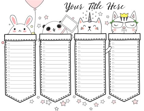 Cute Printable Planner Templates