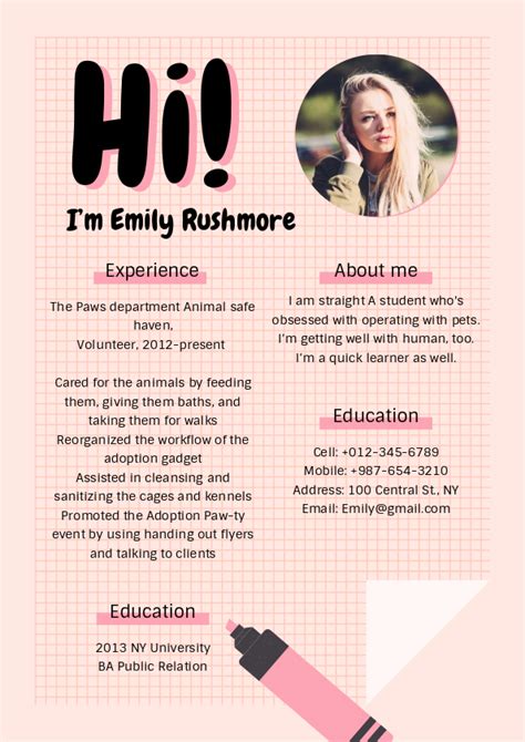 Cute resume template 7