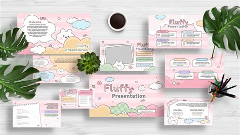 Cute slide show template with floral patterns