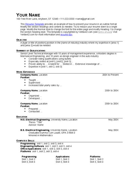 Example CV Template