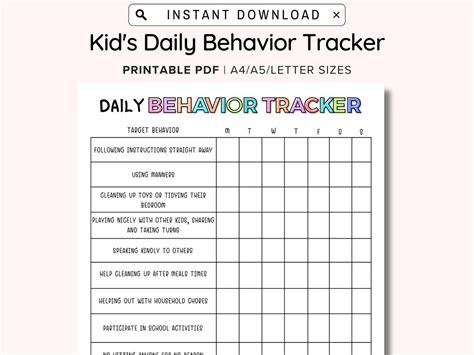 Daily Behavior Charts