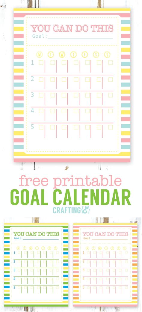 Daily Calendars for Goal Setting