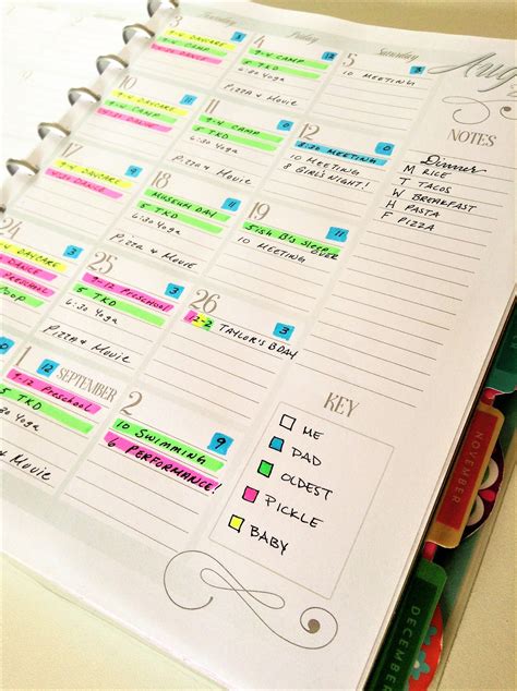 Daily Calendars for Organization