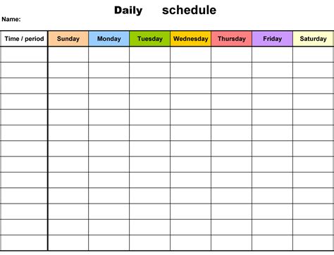 Daily Calendars Template