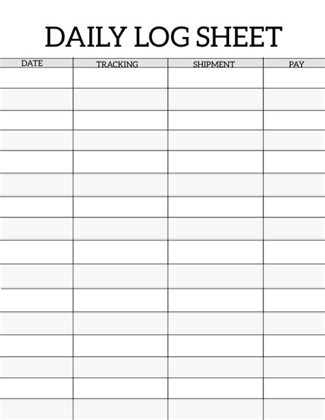 Daily Log Template Ideas