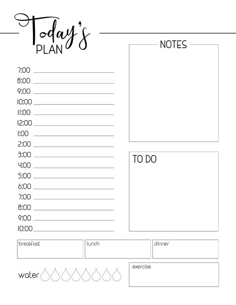 Daily Planner Printable Template