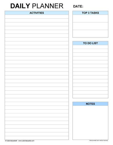 Daily Planner Template Excel 10